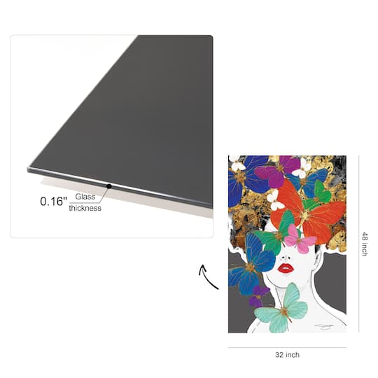 Empire Art Direct 48" x 32" Blindfolded Frameless Free Floating Printed Tempered Glass Wall Art